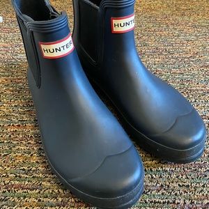 Hunter Navy Blue Chelsea Boots